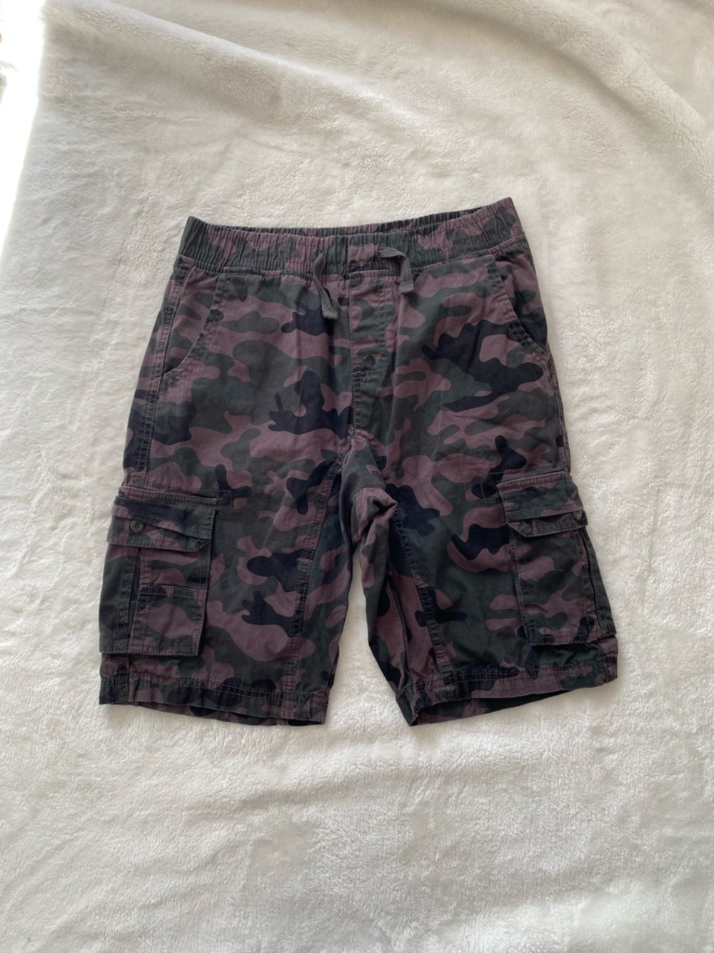 South Pole Camouflage Cargo Shorts Kids Boys Black Gray Size Large (14-16)